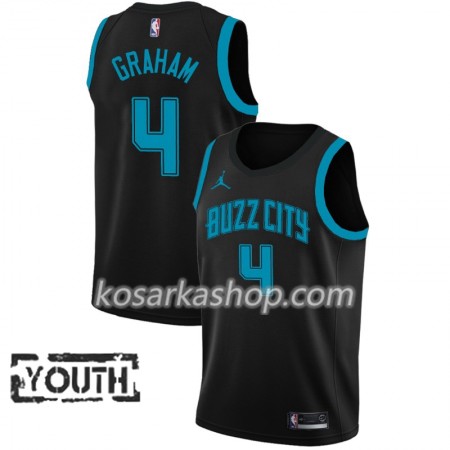 Dres Charlotte Hornets Graham 4 2018-19 Jordan Brand City Edition Crna Swingman - Dječji